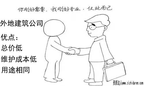 買外地建筑公司：花錢買建筑三級公司流程和注意事項，由于建筑公司資質全國通用，購買外地的建筑資質，只需要拿到本省建設廳去做一個備案既可以使用，從價格方面來說，成本會節約不少，但要提前了解辦理的流程及注意事項。